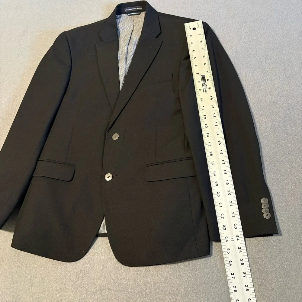 Tommy Hilfiger Sport Coat 40S Black Wool Blend Performance Stretch Modern Blazer